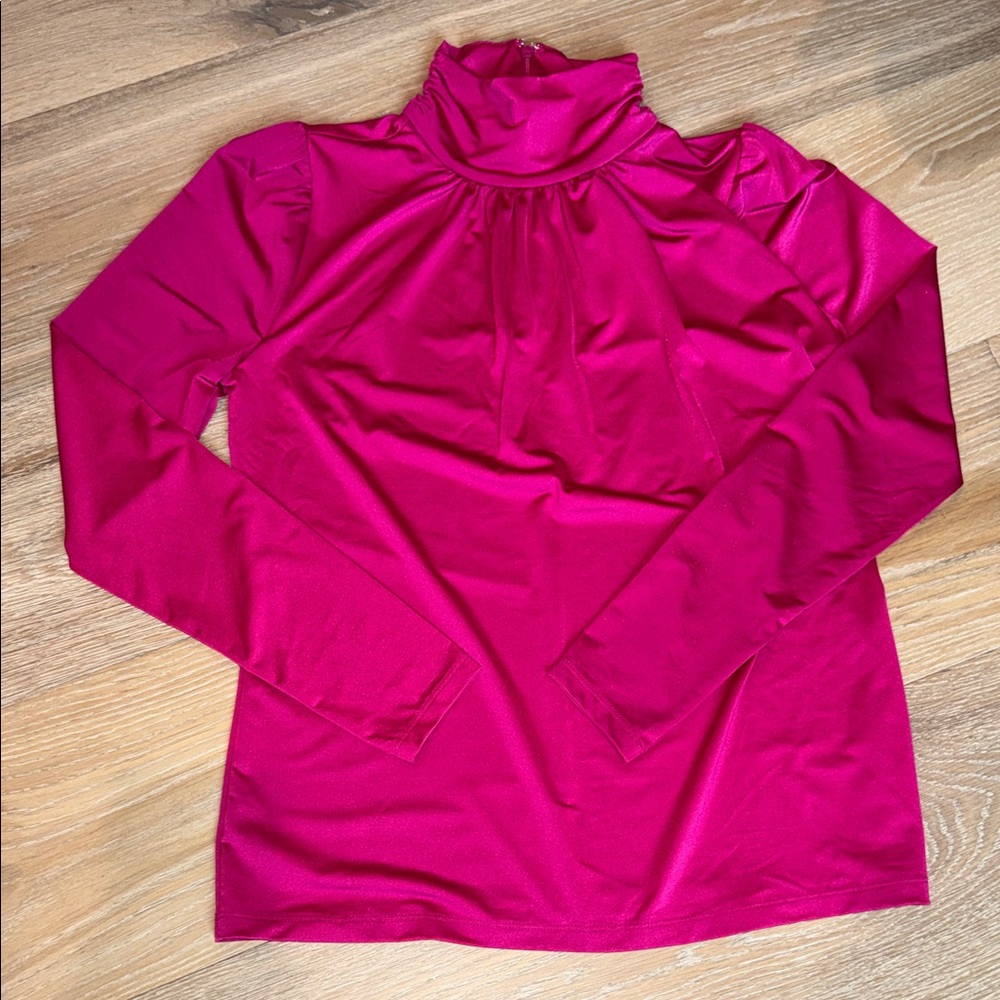 Ann Taylor Fuchsia Long Sleeve Top